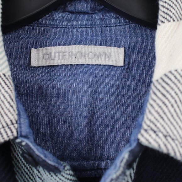 outerknown blanket shirt Mens S/M long sleeve button up plaid pockets thick - Picture 3 of 10